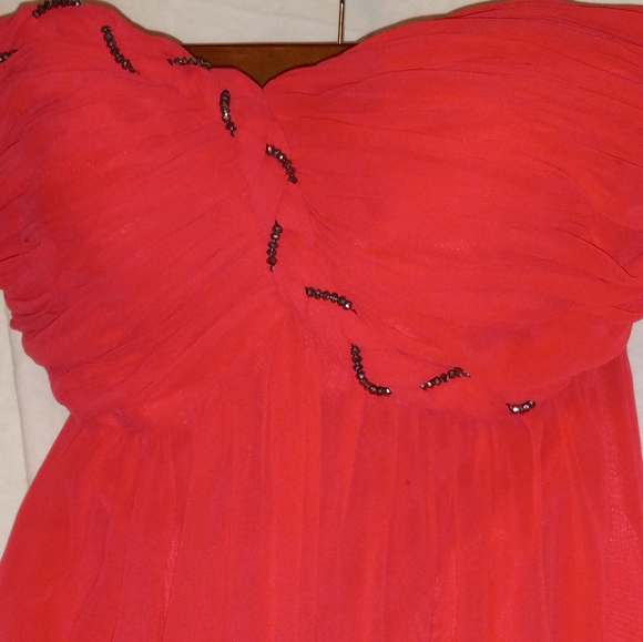 Calvin Klein: Dark-Peach-Long-Flowing-Formal Sweetheart Strapless Gown SZ 4 EPLC - Picture 10 of 15